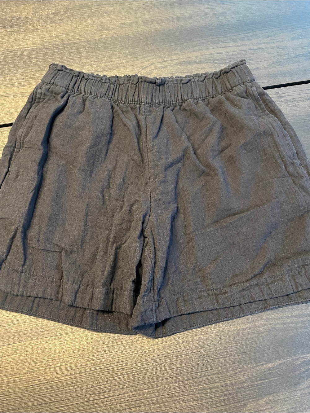 Old Navy Black Elastic-Waist Linen-Blend Casual Shorts